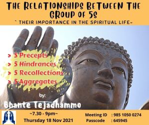 Event poster with an image of a Buddha statue